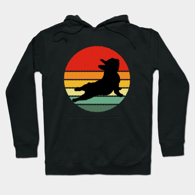 French bulldog, yoga pose, pop sunset, frenchie silhouette Hoodie by Collagedream